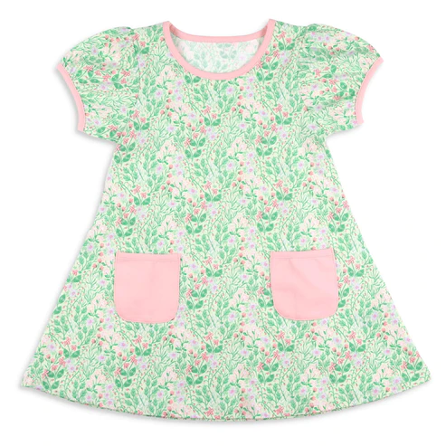 GSD1191 flower leaves pink dress