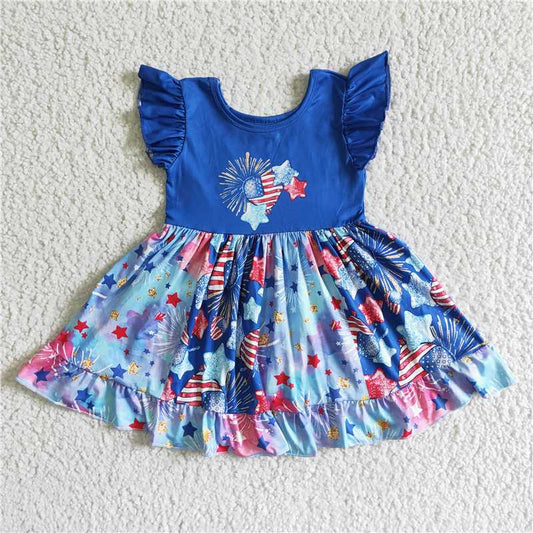 July 4th girls dress kids skirt children's clothes