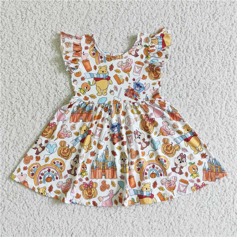 cartoon bear girls dress hallowen kids skirts