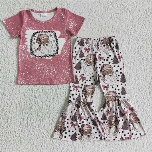 Christmas girls outfits santa shirt & bell fall winter sets kids clothes