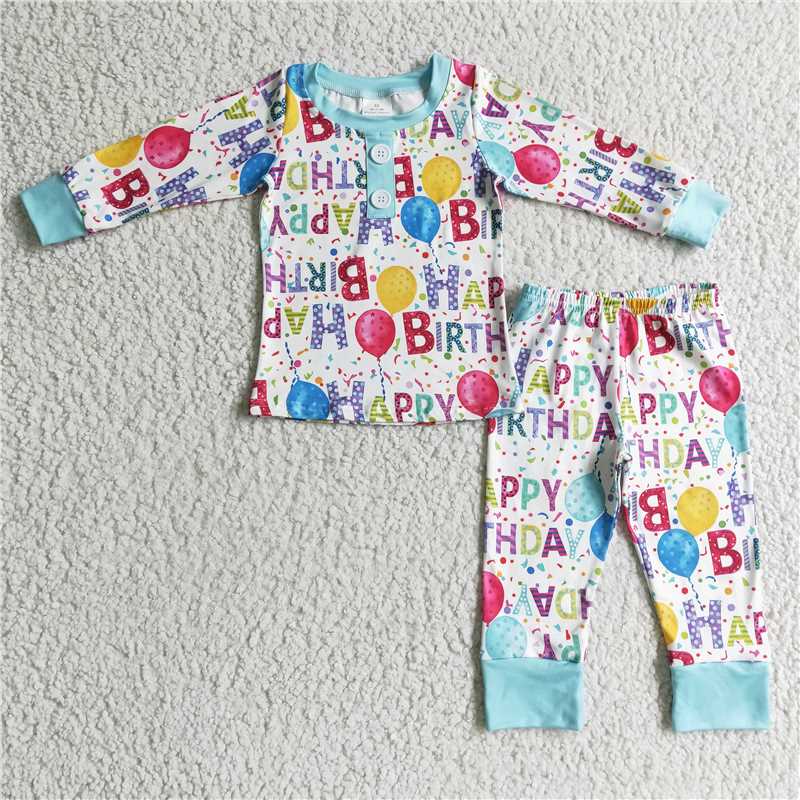 Happy birthday boys pajamas outfits kids clothes