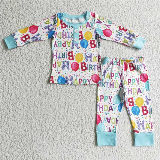 Happy birthday boys pajamas outfits kids clothes