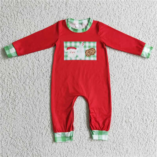 Santa Cookie Milk Christmas boys rompers kids jumpsuits