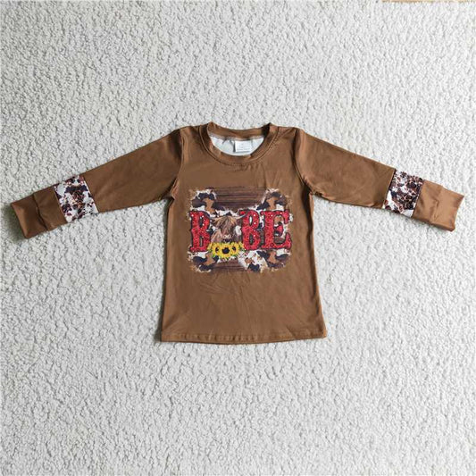 babe cow girls long sleeve shirt kids tops