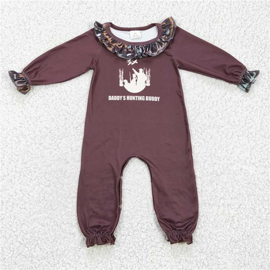 daddy's hunting buddy baby jumpsuits girls baby rompers