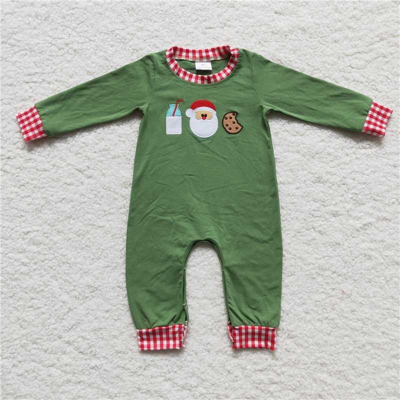 Santa Cookie Milk Christmas boys rompers kids jumpsuits