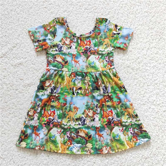 animal forest girls dress summer kids skirts