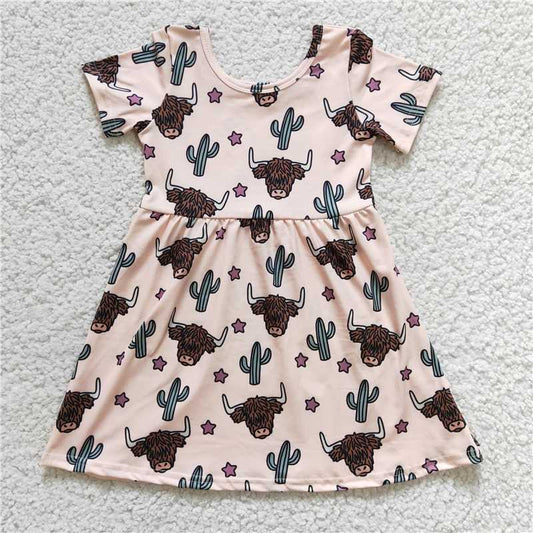 highland cow girls dress summer kids skirts