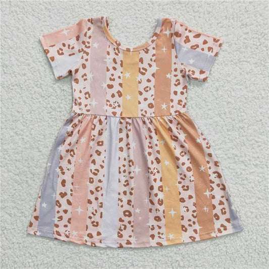 leopard girls dress summer kids skirts