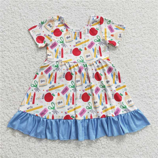 school supplies girls dress back to school kids skirt