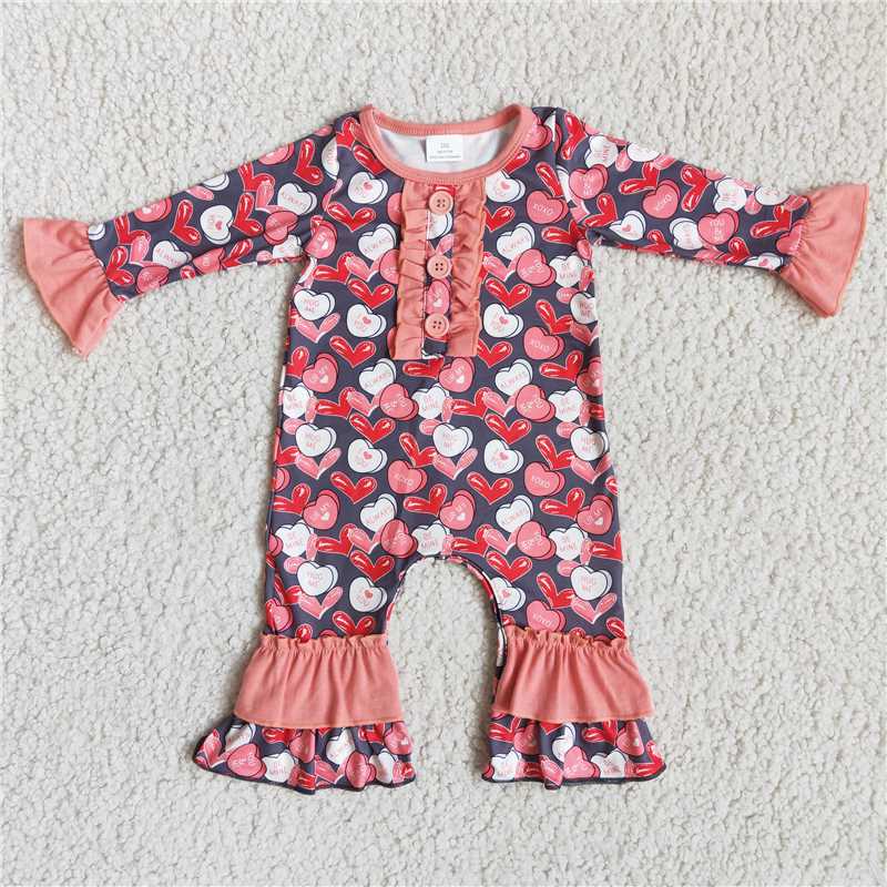 love baby jumpsuits Valentine's Day girls baby rompers