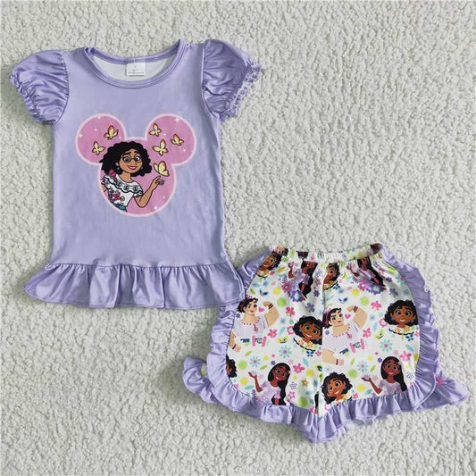 summer girls outfits encanto tops & shorts kids clothes