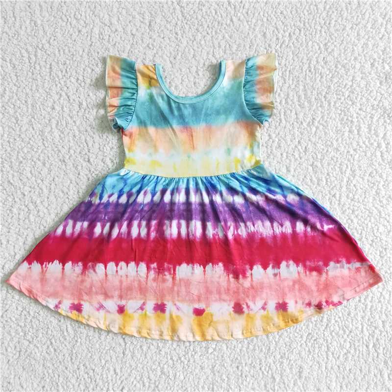 tie dye girls dress summer kids skirts