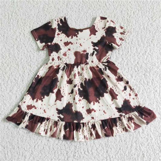 cow girls dress summer kids skirts