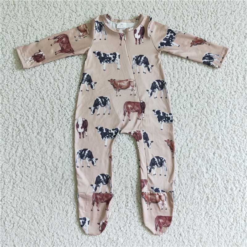 LR0073 Cow long-sleeved jumpsuit