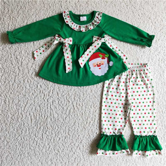 merry Christmas santa girls outfits shirt & pants fall winter sets