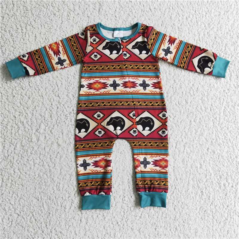 long sleeve boys zipper romper baby jumpsuit