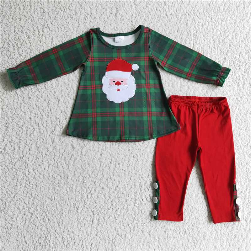 merry Christmas santa girls outfits shirt & pants fall winter sets