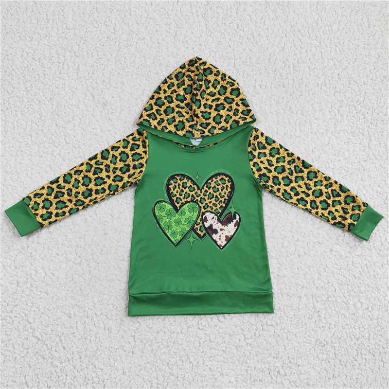 green loves hoodie kids clothes boys hooded top