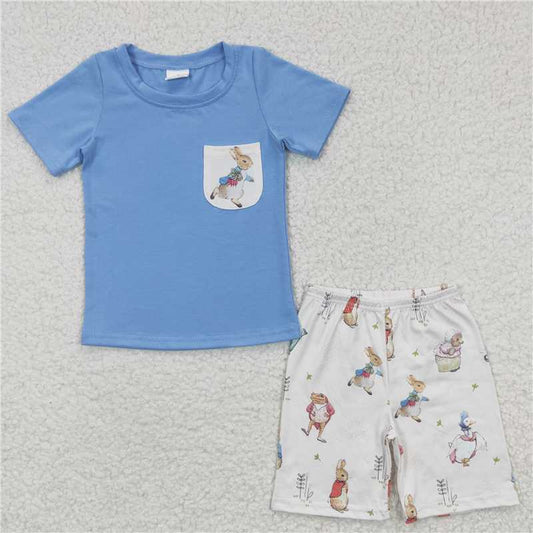 bunny boys shorts sets easter kids clothes