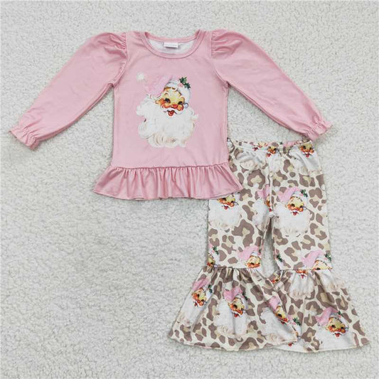 Christmas santa girls outfits shirt & bell 2 pieces fall winter sets