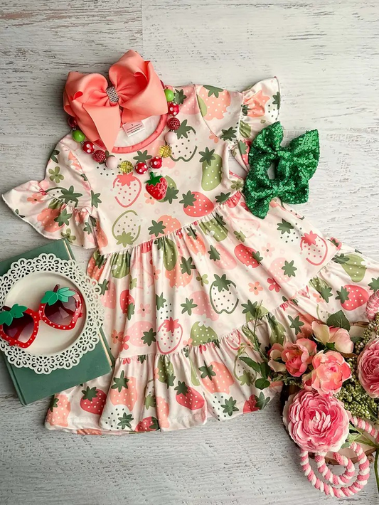 GSD1198 strawberry flower dress