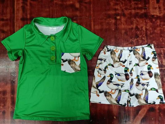5.2 Boys green cartoon duck set
