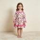 NEW RTS NO MOQ milk silk GLD0753 Baby Girls Santa Cactus Christmas Western Ruffle Knee Length Dresses
