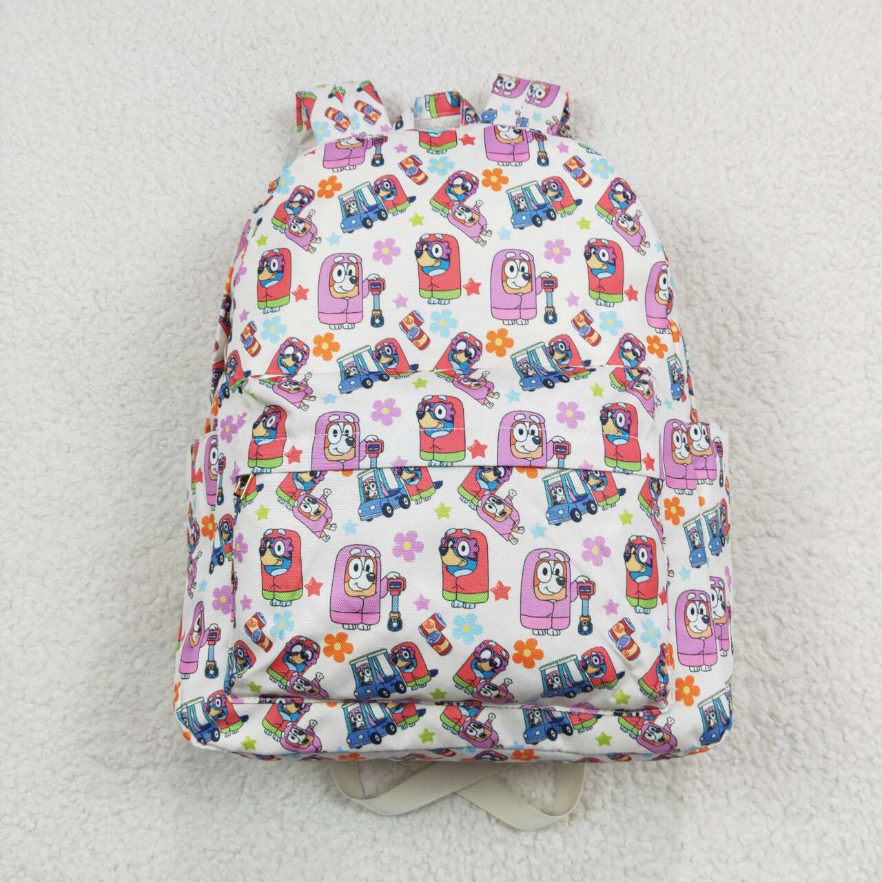 BA0186 bluey flower star beige backpack