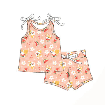 4.30 Watermelon Cartoon Suspender Girl Suit
