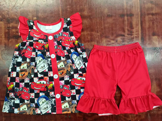 5.2 Girls cartoon red car set