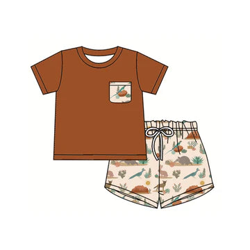 5.2 Brown cartoon dinosaur set