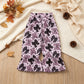 NEW RTS NO MOQ milk silk P1069 Baby Girls Black Pink Ghost Bows Stars Halloween Ruffle Flare Pants