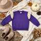 NEW RTS NO MOQ milk silk GT1846 Baby Girls Purple Khaki Stripe Long Flutter Sleeve T-shirts Top