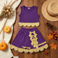 NEW RTS NO MOQ Yoga GSD4267 Baby Girls Purple Gold Vest Bows Skirt Short Yoga Active Scallop Clothes Set