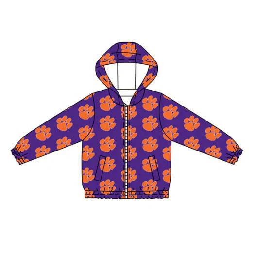 7.31Preorder (moq 5)Baby Boys Purple Long Sleeves Pawl Plaid Hoodies Cardigan Jackets Top