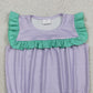 3.30 SR3942 Baby Girls Sleeveless Purple Stripe Ruffle Rompers