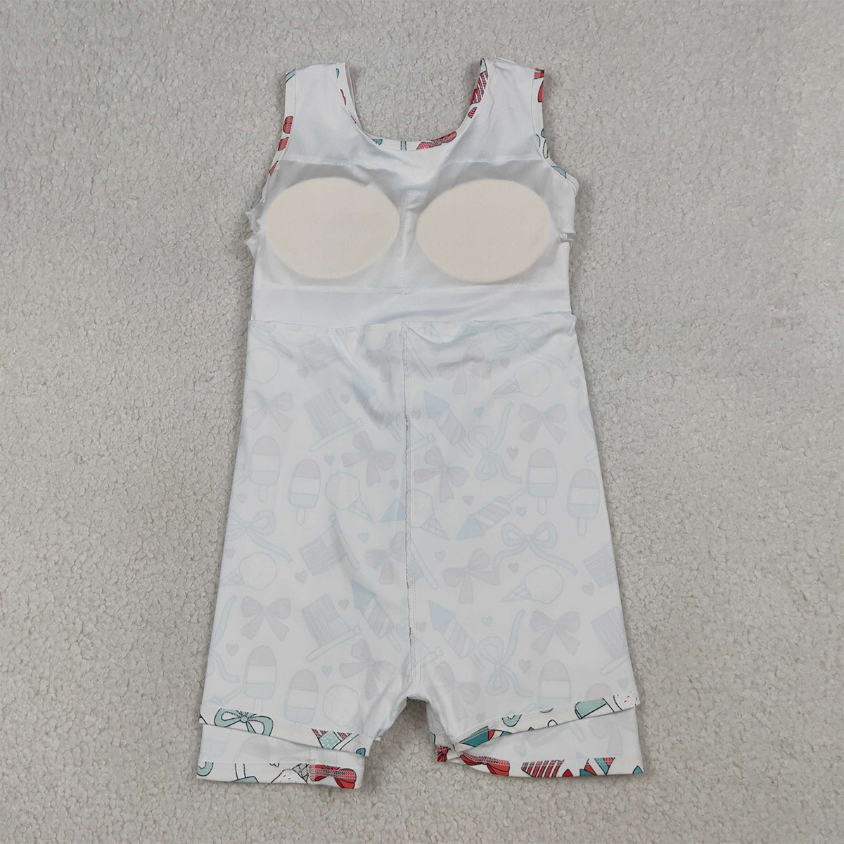 3.31 GSD3750 Baby Girls Popsicle Flag Bows Yoga Active 4th of July Shorts Knee Length Dress