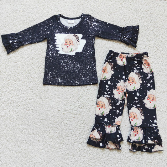 Christmas santa girls outfits shirt & pants 2 pieces fall winter sets