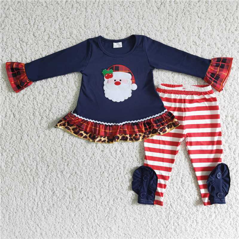 merry Christmas santa girls outfits shirt & pants fall winter sets