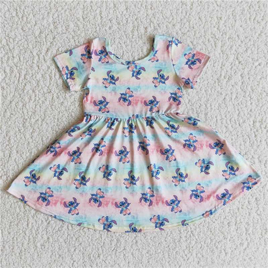 Stitch girls dress summer kids skirts