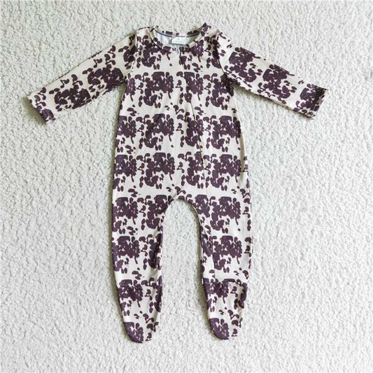 LR0068 Ink pattern long-sleeved jumpsuit