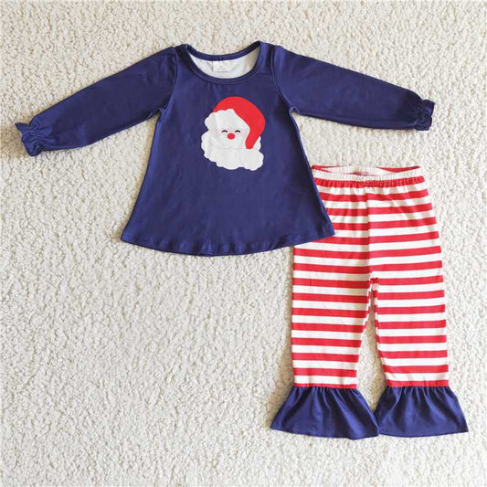 merry Christmas santa girls outfits shirt & pants fall winter sets