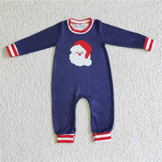 embroidery santa Christmas boys rompers kids jumpsuits