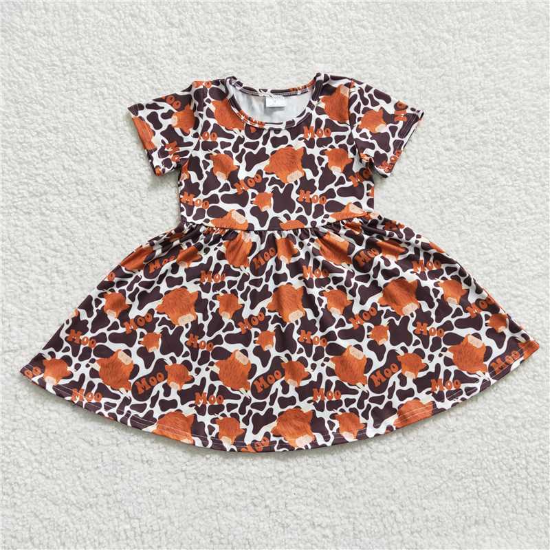 cow girls dress summer kids skirts