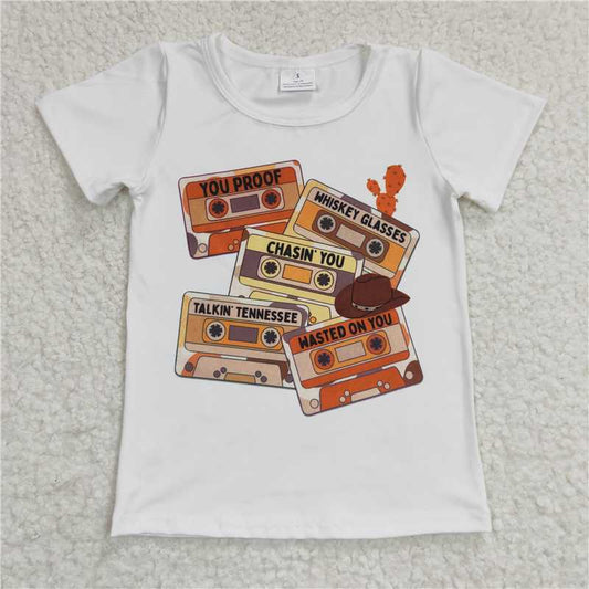 tape girls short sleeve t-shirt kids clothes