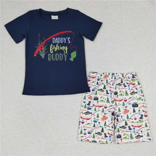 daddy's fishing ruddy boys shorts outfits kids clothes