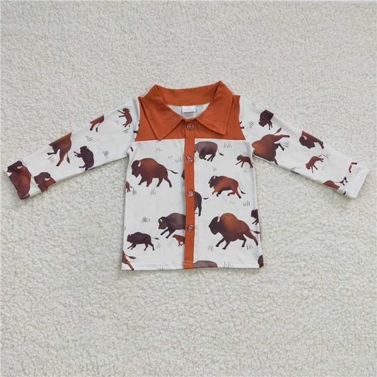 cow shirt boys long sleeve tops