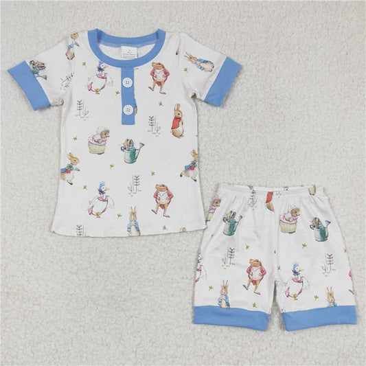 bunny boys shorts sets easter pajamas kids clothes