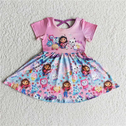 cartoon gabby girls dress kids skirt